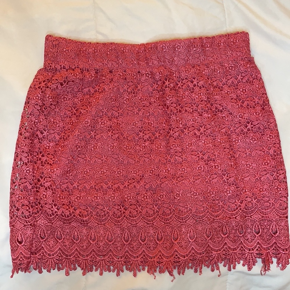 Pink Lace Mini Skirt Made in Brazil XS